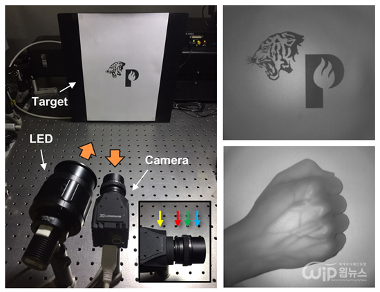 [Photo provided = Ministry of Science and ICT] Camera module manufactured by silicon nanocomposite metalens and infrared imaging result through i