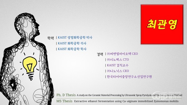 Choi Kwan-young CEO of Quantum Bionics graduated from the Department of Biochemistry and Engineering at KAIST has been a nanomaterial development specialist who has been developing various nanomaterials such as copper silver and ITO for the past 29 years while working as researchers a venture company CEOs and listed company CTOs. Recently he has been developing electronic drugs using emerging quantum technology to prevent Covid 19 pandemics.  
