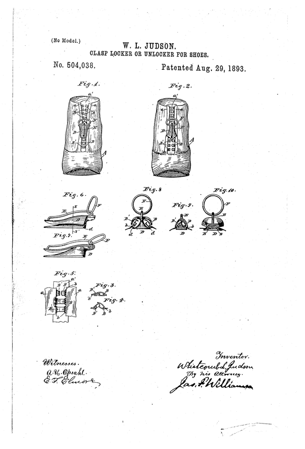 Judsons patent ‘Claps Locker’ [Photo provided : Google patents]