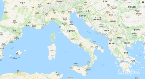 Map of Spain Italy and Greece [Photo provided = Google Maps]